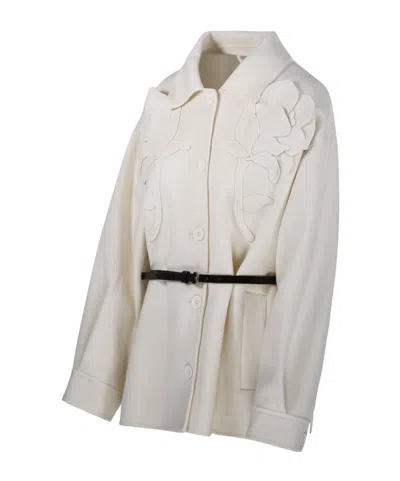 P.a.r.o.s.h Long-sleeve Collared Jacket In White