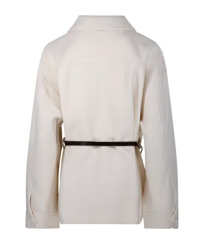 P.a.r.o.s.h Long-sleeve Collared Jacket In White
