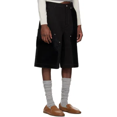 Andersson Bell Patchwork Cargo Shorts In Black