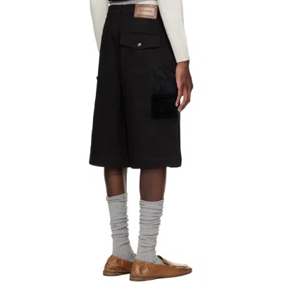 Andersson Bell Patchwork Cargo Shorts In Black