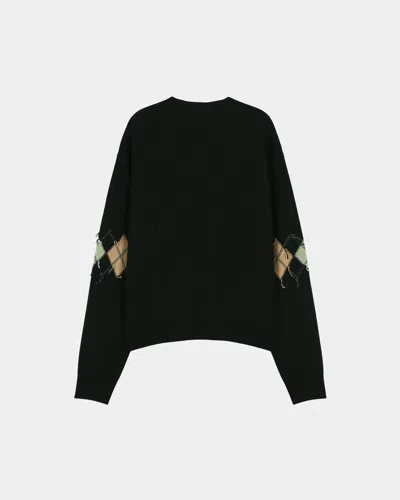 Andersson Bell Diamond-patterned Crew Neck Sweater In Black