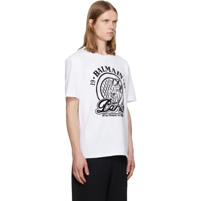 Balmain Short Sleeve Crew Neck Graphic Shirt In Multi