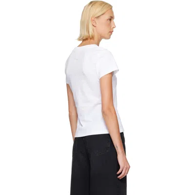 Ganni Organic Cotton T-shirt With Front Print In 151 Bright White
