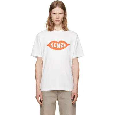 Kenzo Graphic Print Round Neck Short Sleeve T-shirt In Metallic