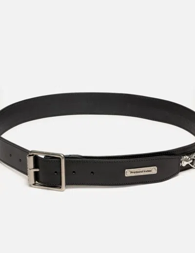 Protocol Index Zipper Belts In Black