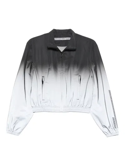 Alexander Wang Reflective Shrunken Track Jacket In Multi
