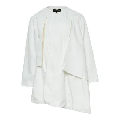 Comme Des Garçons Polyester Heavy Kersey X Wool Jacket In White