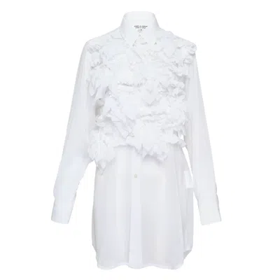 Comme Des Garçons Polyester Georgette Blouse In White