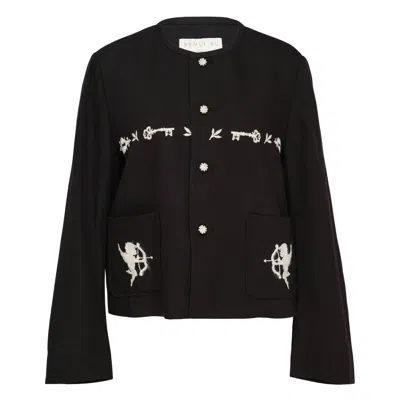 Renli Su Embroidered Crew-neck Jacket In Multi