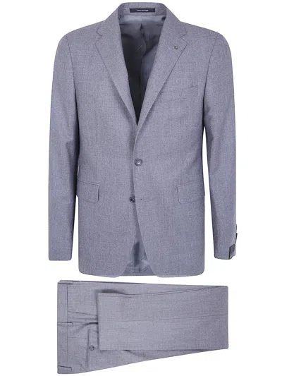 Tagliatore Single-breasted Wool Blazer In Blue