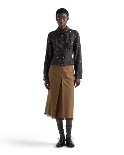 Prada Washed Silk Shirt In Pink