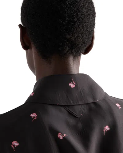 Prada Washed Silk Shirt In Pink