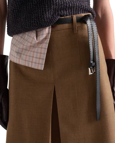 Prada Wool Midi-skirt In Brown
