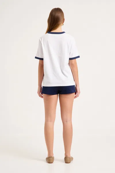 Rolla's Jeans Us Script Ringer Tee In White