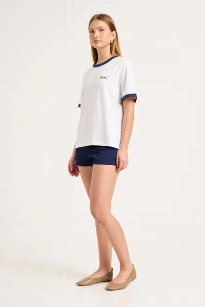 Rolla's Jeans Us Script Ringer Tee In White