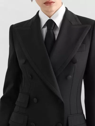 Dolce & Gabbana Double Breasted Tailored Jacket Structured Silhouette In Animal Print