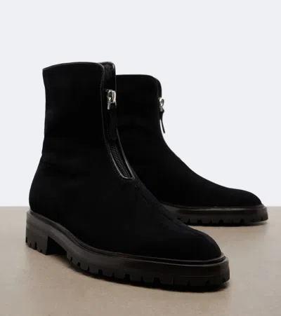 The Row Hike Suede Ankle Boots In Multi