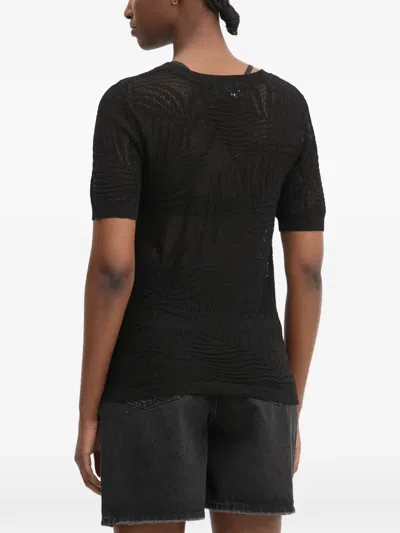 Desigual Patterned T-shirt In Black