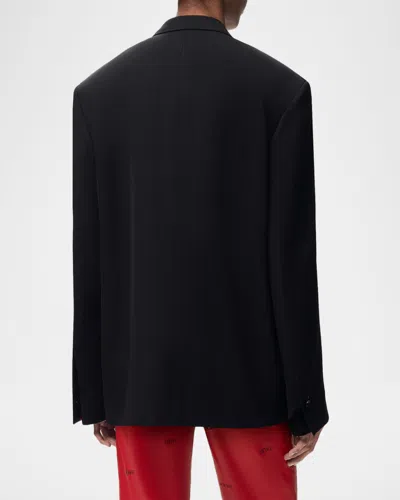 Loewe Double-breasted Wool-blend Blazer In Black