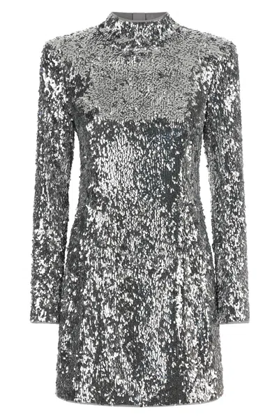 Balmain Sequin-embellished Structured-shoulder Mini Dress In Multi