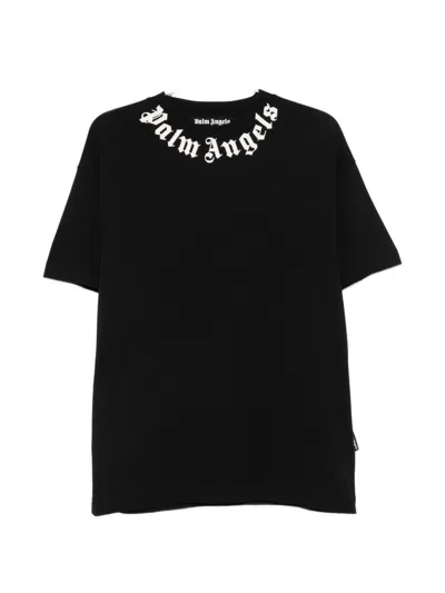 Palm Angels Logo Cotton Crew Neck Regular T Shirt In Multi