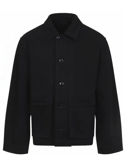 Lemaire Boxy Cropped Seam Detail Jacket In Multi