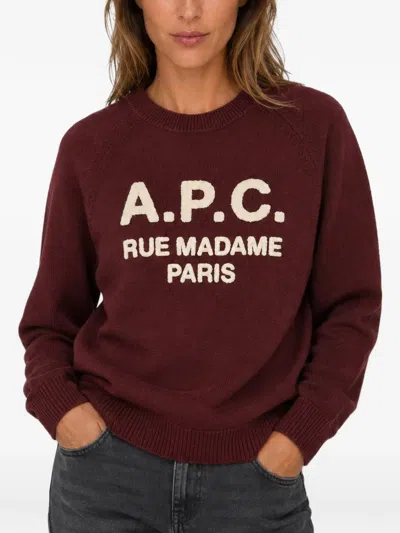 A.p.c. Logo Sweater In Multi