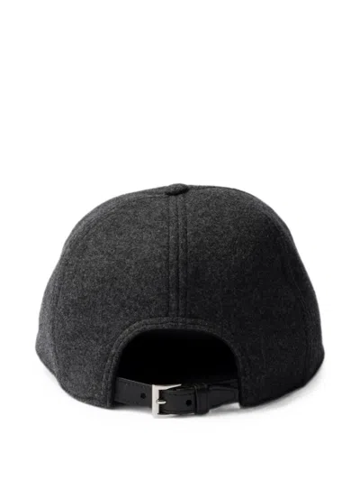Prada Virgin Wool Felt Baseball Cap In Gray
