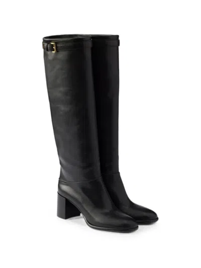 Prada Leather Boots In Black