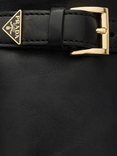 Prada Leather Boots In Black