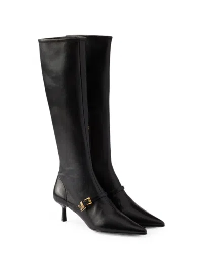 Prada Stretch Nappa Leather Boots In Black
