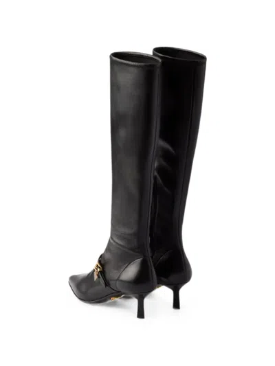 Prada Stretch Nappa Leather Boots In Black