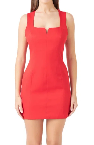 Endless Rose Structured Open Back Minidress In Red