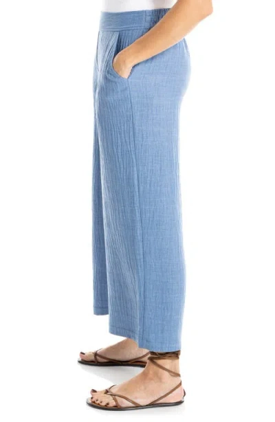 Max Studio Textured Wide Leg Pants In Blue