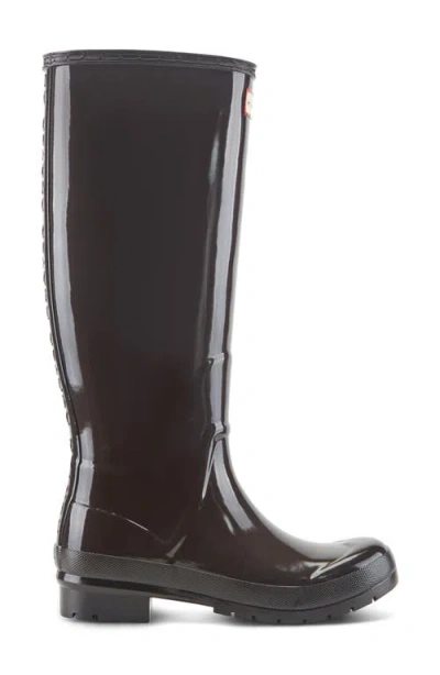 Hunter Lily Waterproof Rain Boot In Brown