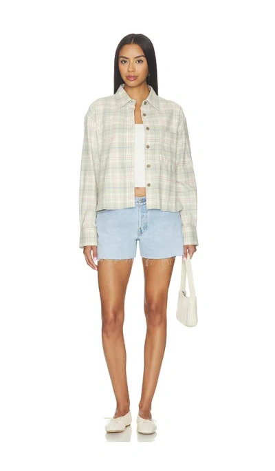 Closed Check-print Oversized Shirt In Neutral