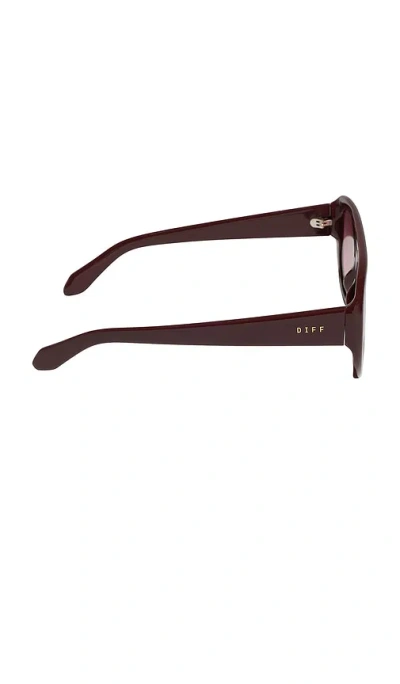 Diff Eyewear Morgan Sunglasses In Ruby Red & Burgundy Gradient