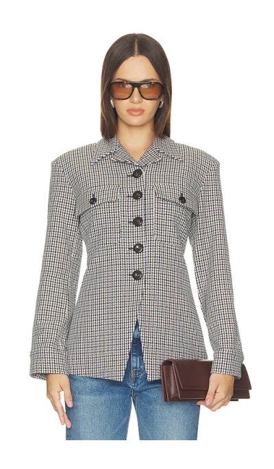 Veronica Beard Molyneux Tailored Houndstooth-pattern Jacket In Multi