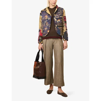 By Walid Omens  Patchwork Rawan Woven Jacket In Light