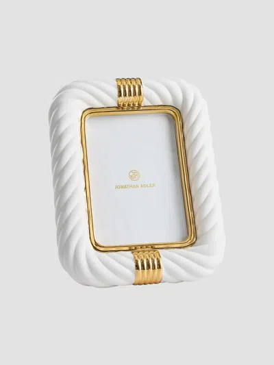 Jonathan Adler Twisted-rope Gold-tone Picture Frame In White