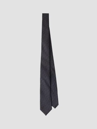 Prada Wool And Silk Tie In Gray
