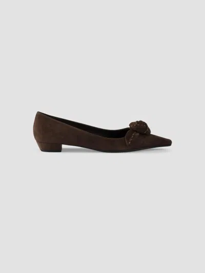 Prada Suede Ballerinas In Brown