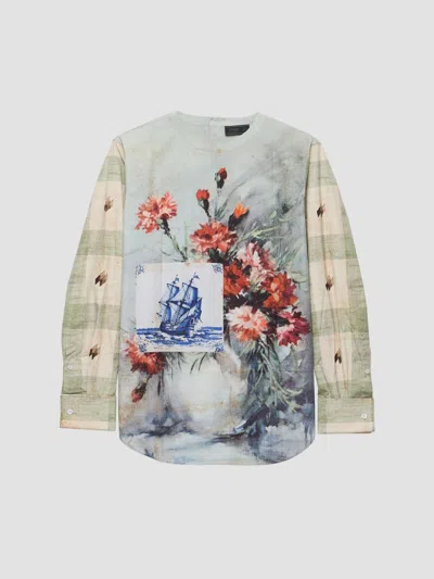 Prada Printed Cotton Shirt In Multi