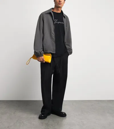Jacquemus Hooded Jacket Elastic Cuffs Drawstring Hem In Grey