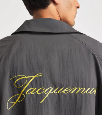 Jacquemus Hooded Jacket Elastic Cuffs Drawstring Hem In Grey