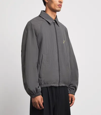 Jacquemus Hooded Jacket Elastic Cuffs Drawstring Hem In Grey