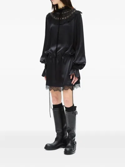 Ann Demeulemeester 아르미다 러플 칼라 미니 드레스 In Multi