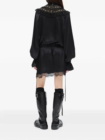 Ann Demeulemeester 아르미다 러플 칼라 미니 드레스 In Multi