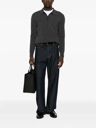 Canali 집업 폴로 스웨터 In Multi