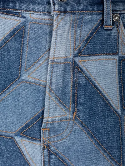 Veronica Beard Elijah Patchwork Denim Shorts In Blue